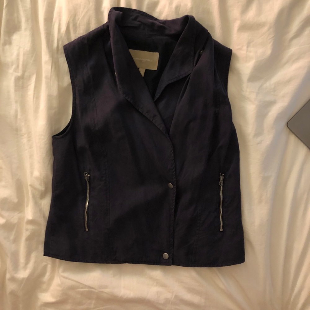 Banana Republic Silk Knit Side Zip Sweater Vest